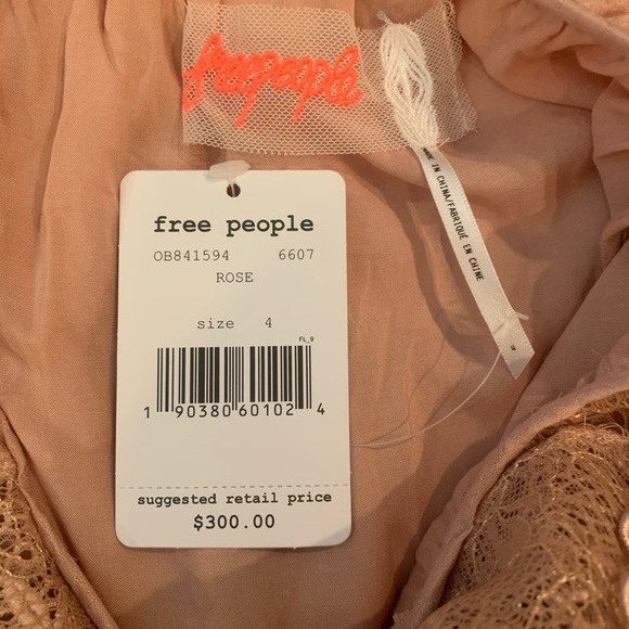 NWT $300 Free People Divine Mini Dress Rose Lace 4 - Picture 14 of 16